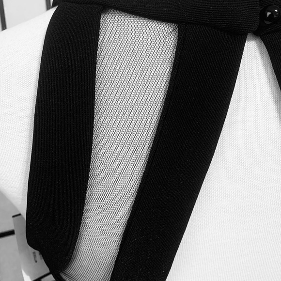 NWT Black Fitted Mini Dress Size 1 - Picture 5 of 8